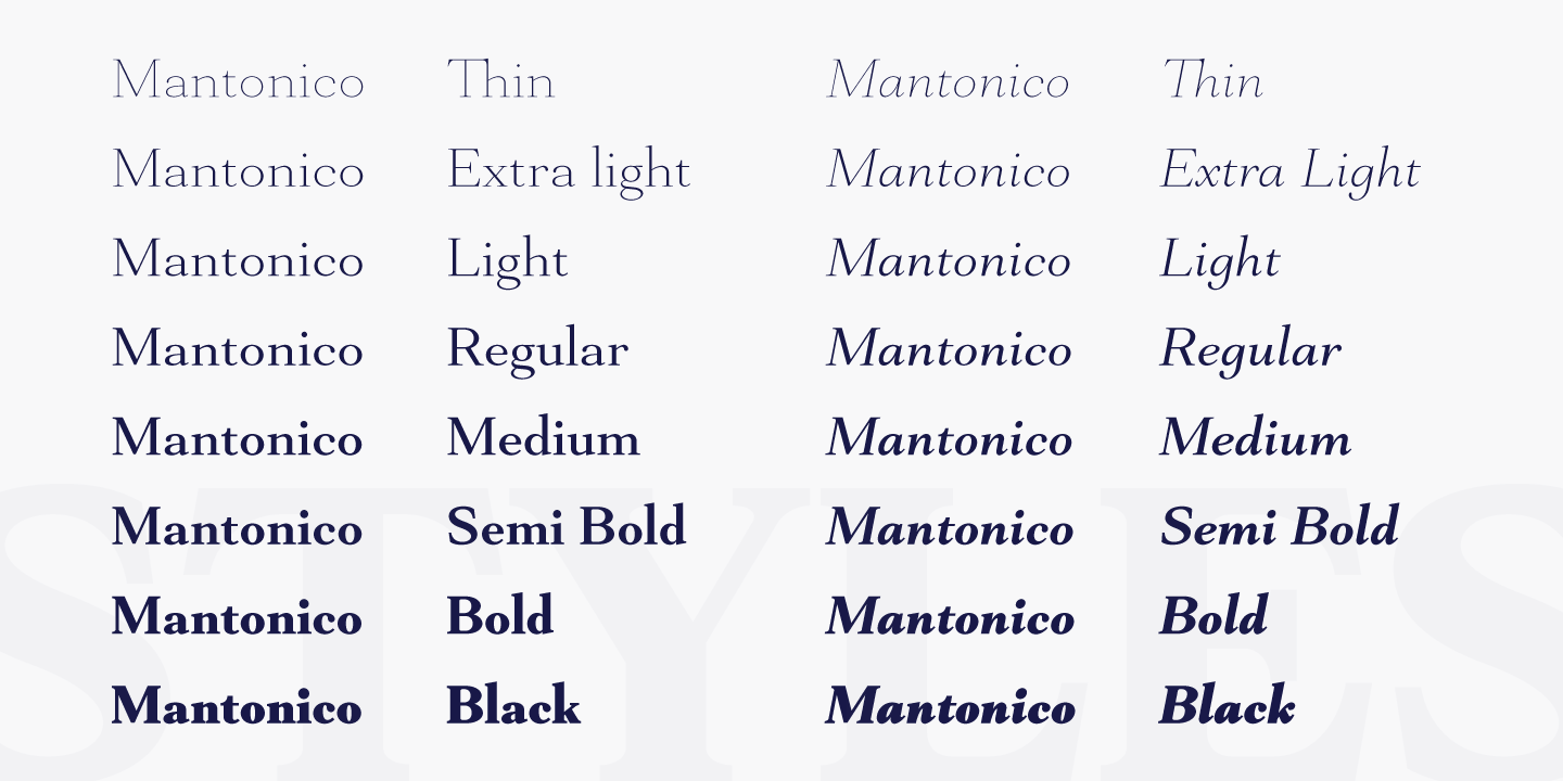 Пример шрифта Mantonico #12